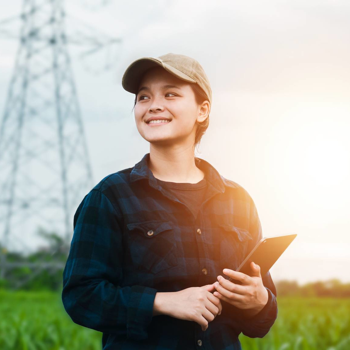 Government employees reviewing certifications on a tablet